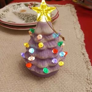 Hallmark Purple Ceramic Christmas Tree with Star Topper